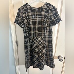 Calvin Klein Black and White Checkered Mini knit Dress size 4 EUC